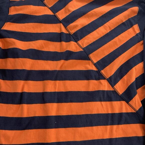 Old Navy Orange & Navy Striped Long Sleeve Collared Rugby Shirt Men's 3XL Polo - Picture 6 of 8